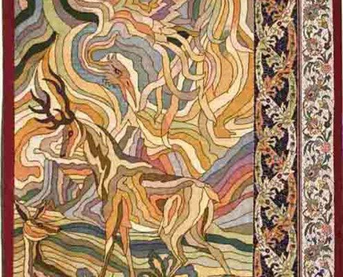 تابلو فرش بازی رنگها اثر استاد رسام عربزاده
