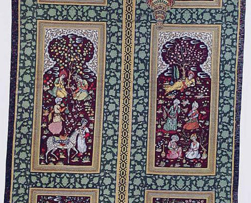 تابلو فرش دری از کاخ چهل ستون اثر استاد رسام عربزاده