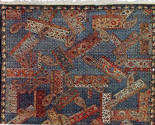 B . A Potpourri of Borders Carpet Created by Rasam Arabzadeh in Rasam Museum