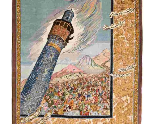 تابلو فرش قومی متفکرند اثر استاد رسام عرب زاده در موزه رسام