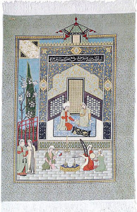 Khosrow and Shirin Carpet Panel Created by Rasam Arabzadeh