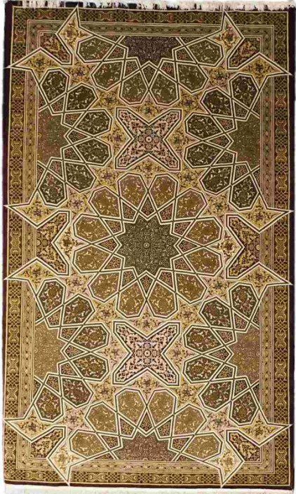 Finely - Carved Ceiling Carpet Panel Created by Rasam Arabzadeh in Rasam Carpet Museum